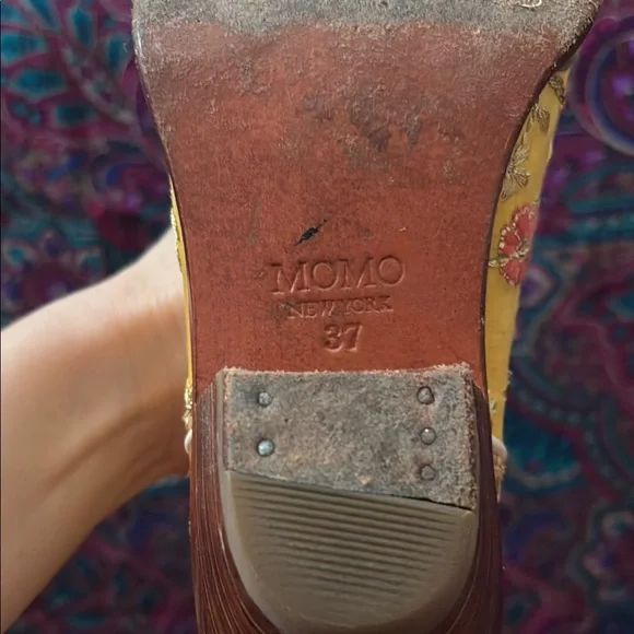 Free People Yellow Ankle Booties with Ornate Design - Picture 7 of 8